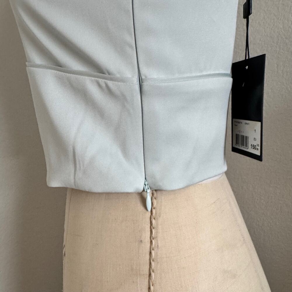 The Kooples | NWT Baby Blue Button Detail Crop Top size 1/S - Picture 5 of 11